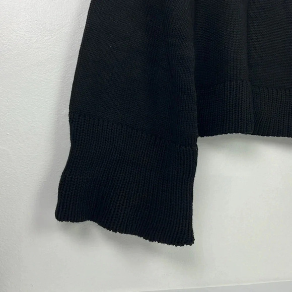 Milly New Women’s Large Black Cropped Italian Pullover Sweater - Picture 4 of 10